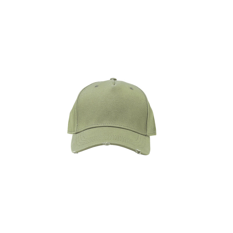 Distressed Baseball Cap - Olive